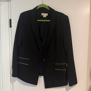 Michael Kors Black Blazer with Silver Zipper Details